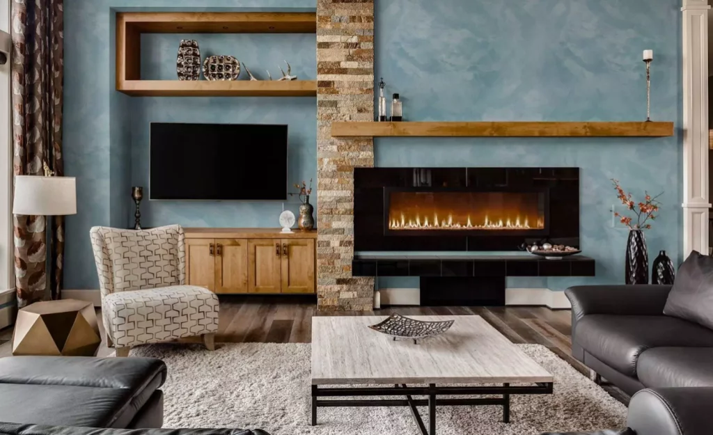 Decorazza Velluto в интерьере гостиной