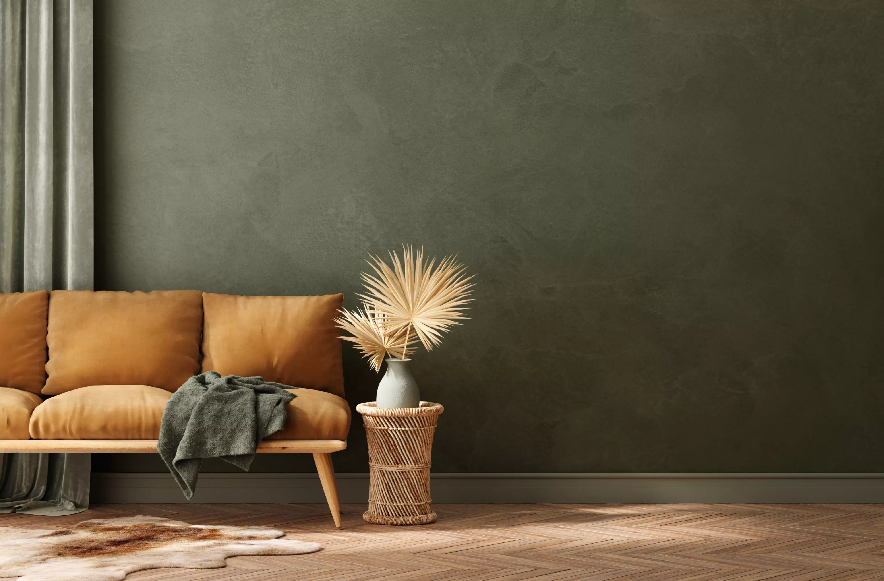 Decorazza Alcantara - эффект замши зелёный цвет